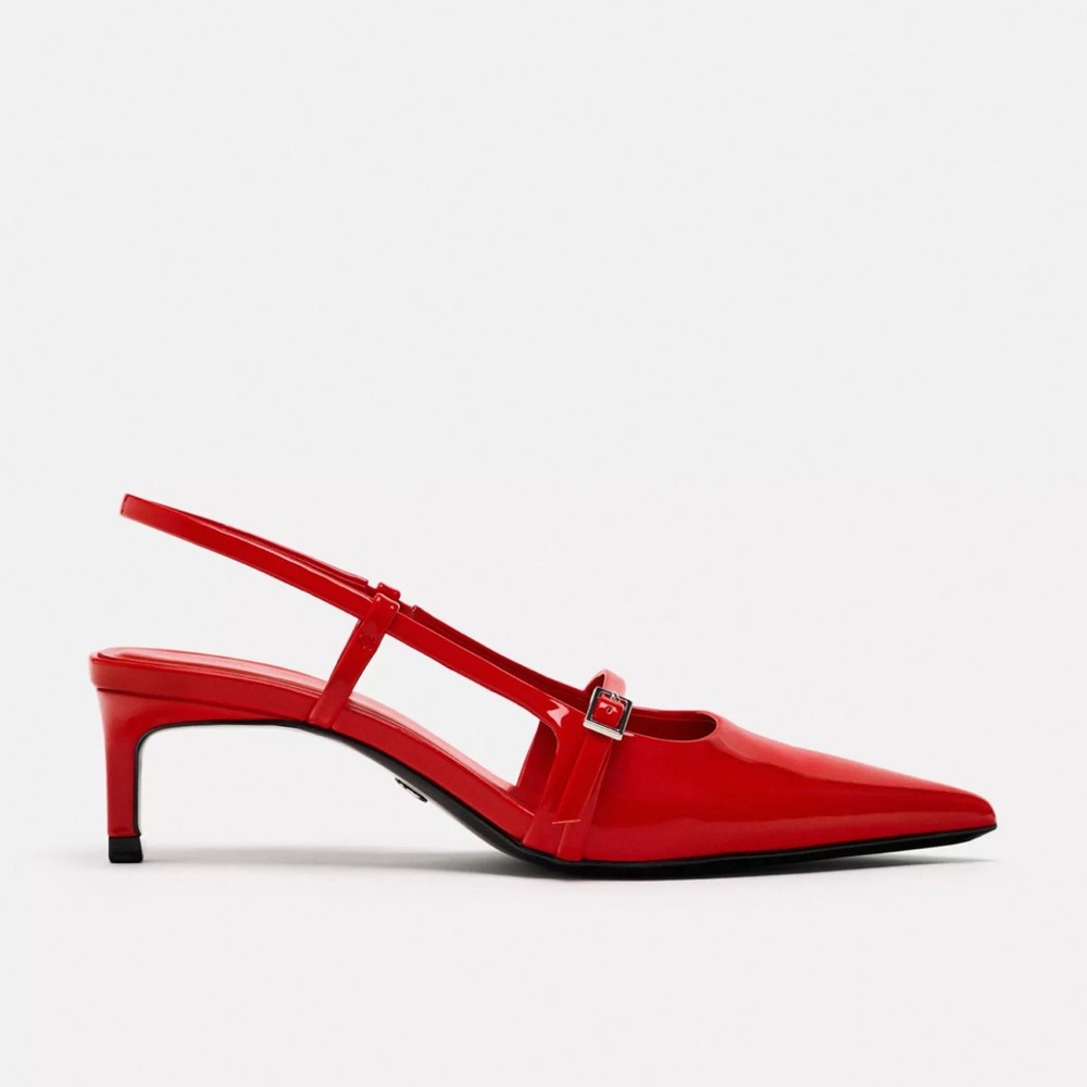 Zara Women's Red Slingback Heels